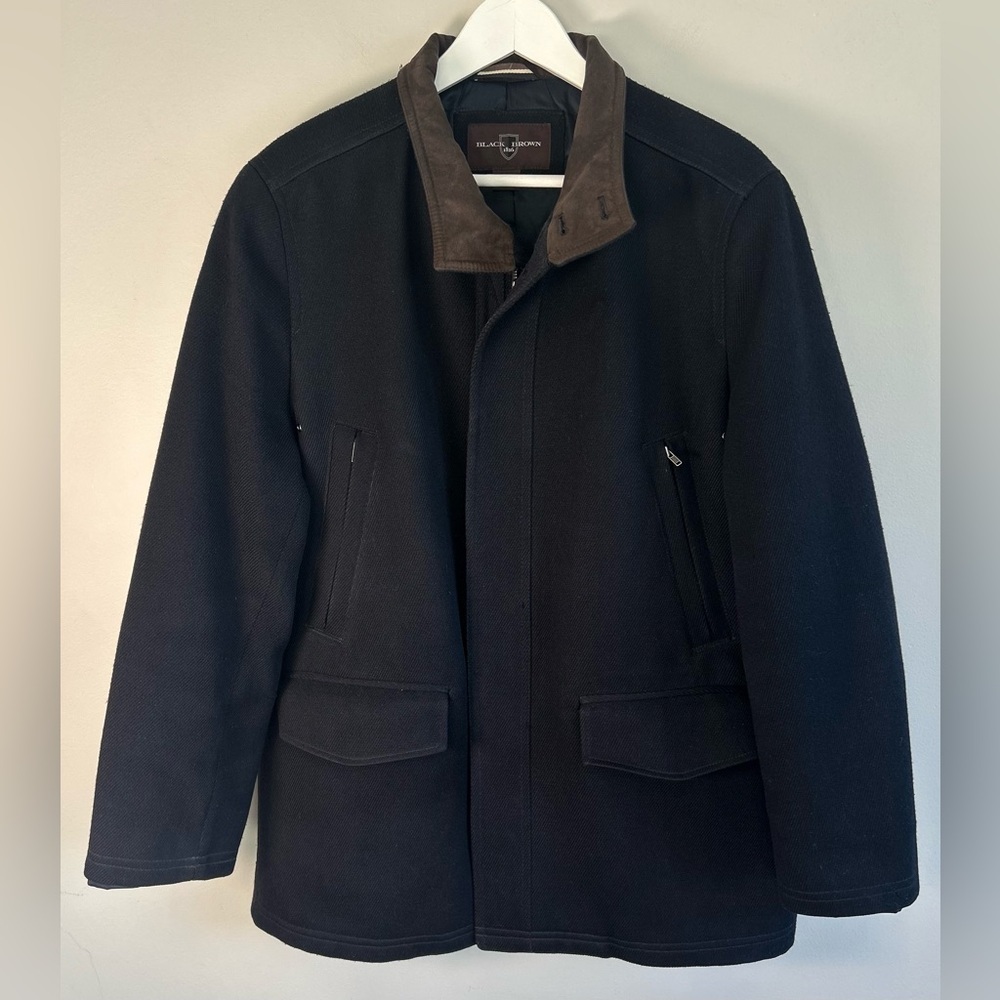 Black Brown 1826 Menās Field Jacket Size M Lord & Taylor Corduroy Black EUC